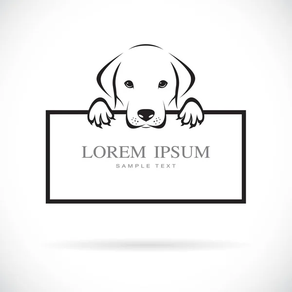 Vector Cabeza Perro Negro Labrador Con Espacio Marco Para Texto — Archivo Imágenes Vectoriales