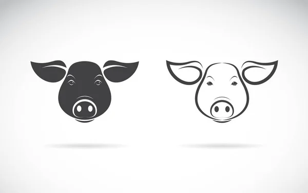 白い背景に豚の頭のデザインのベクトル 農場の動物だ 豚のロゴやアイコン 編集しやすいレイヤーベクトルイラスト — ストックベクタ