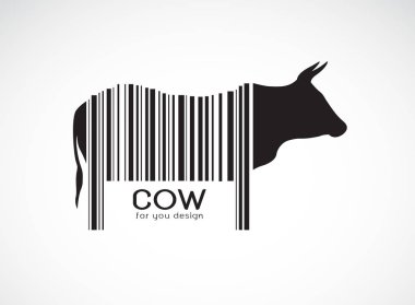 Vector of cow on the body is a barcode. Farm Animals. Cow design. Easy editable layered vector illustration. clipart