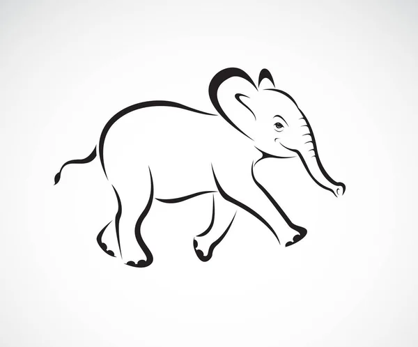 白色背景的小象形设计矢量 野生动物 大象的标志或图标 易于编辑的分层矢量说明 — 图库矢量图片