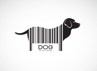 Vektör vücut üzerinde labrador köpek bir barkod var. Hayvanlar. Evde beslenen hayvan.
