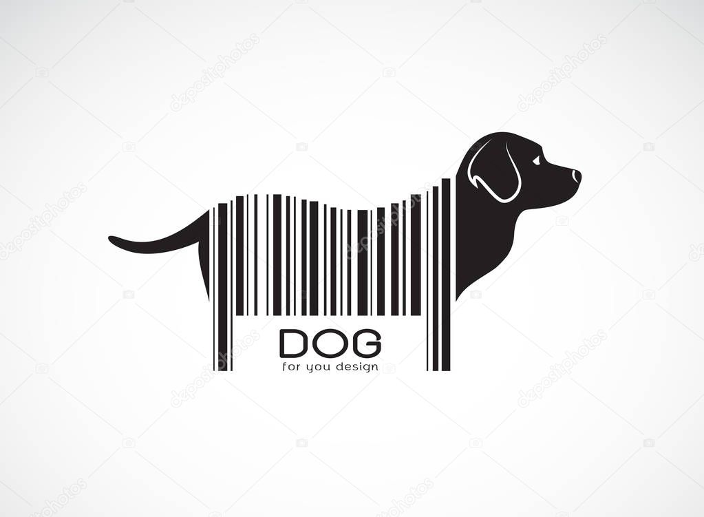 Vector of labrador dog on the body is a barcode. Animals. Pet.