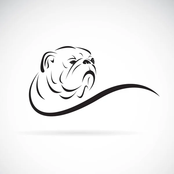 Vettore di disegno testa bulldog su sfondo bianco. Animale domestico. Animali da compagnia . — Vettoriale Stock