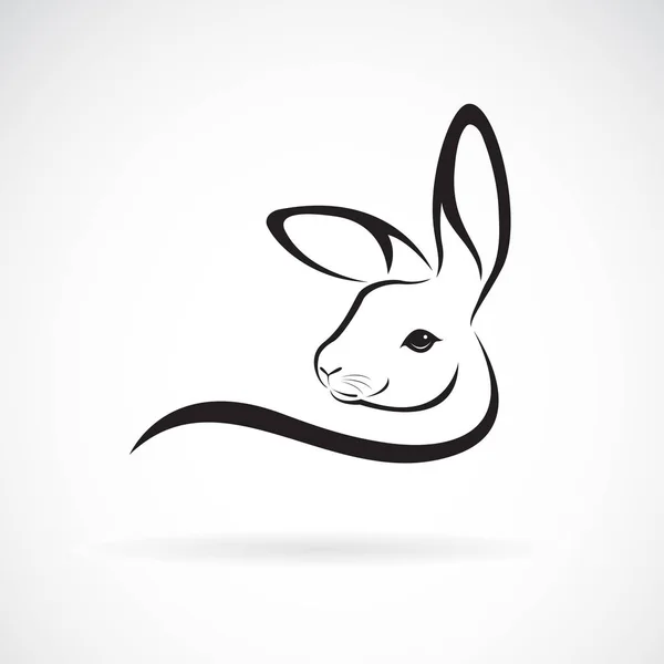 Vettore di un disegno testa di coniglio su sfondo bianco. Animali selvatici — Vettoriale Stock