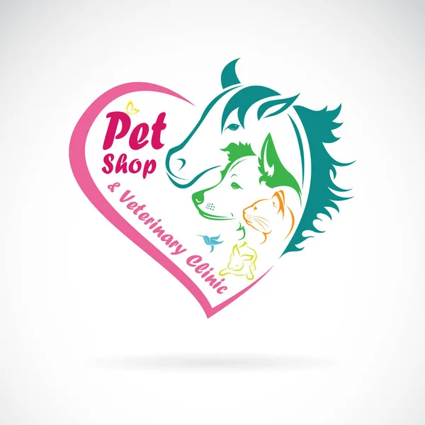 Vector de tienda de mascotas y clínica veterinaria sobre fondo blanco . — Vector de stock