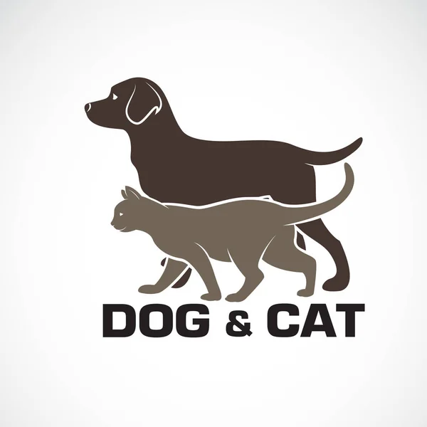 Vector de un diseño de perro y gato sobre fondo blanco. ¡Animal! Mascotas — Archivo Imágenes Vectoriales