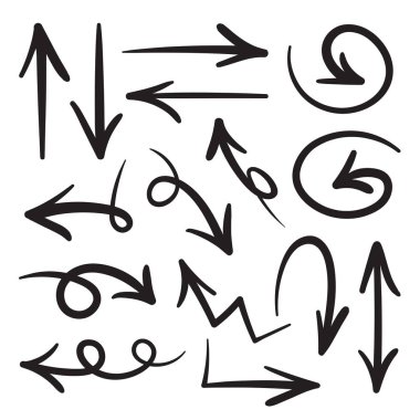 elle çizilmiş doodle tarzı okları çeşitli directio topluluğu