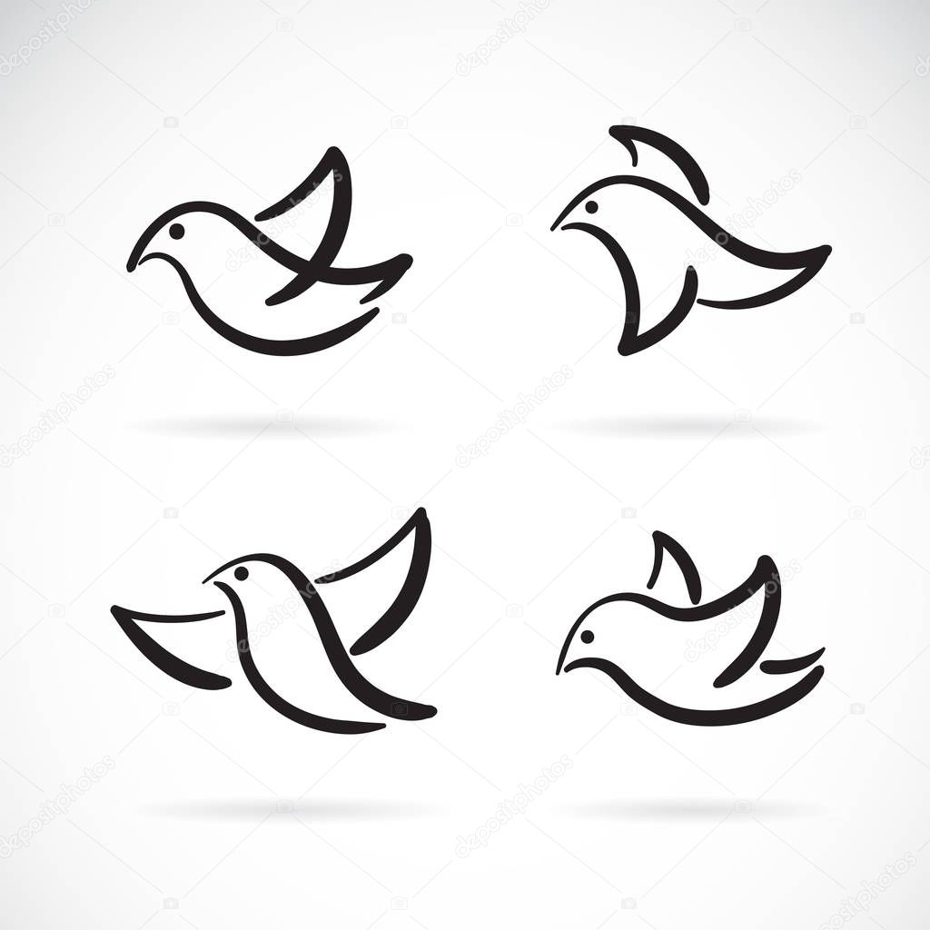 Collection of hand drawn doodle style birds on white background, Bird Icon., Animal., Vector bird for your design.