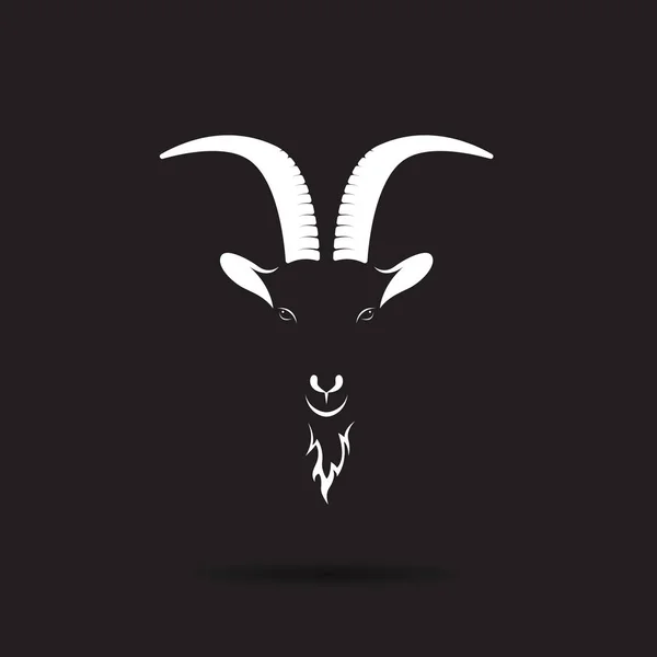 Vector de diseño de la cabeza de cabra sobre un fondo negro., Granja animal ., — Vector de stock
