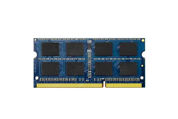 Afbeelding van een RAM-geheugen op een witte achtergrond. Apparatuur en Compu — Stockfoto