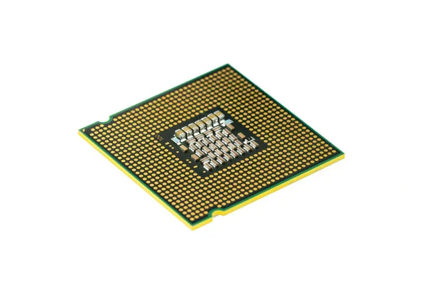 Afbeelding van CPU processorchip op een witte achtergrond. Apparatuur en — Stockfoto