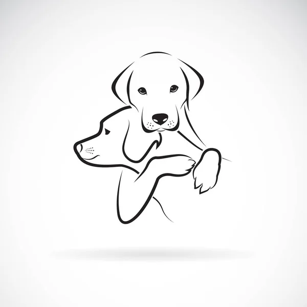 Vector de perros abrazarse unos a otros sobre fondo blanco., Mascotas., Animales — Archivo Imágenes Vectoriales