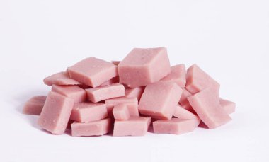 pembe şeker izole üzerinde beyaz arka plan istifleme 