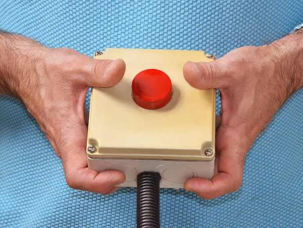 Pulse Botón Para Arrancar Máquina — Foto de Stock