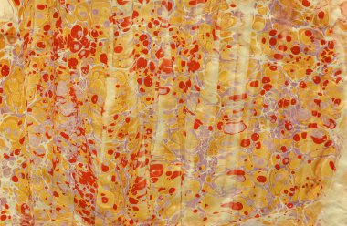 Ebru doku kağıt sarı satırlarındaki Künye