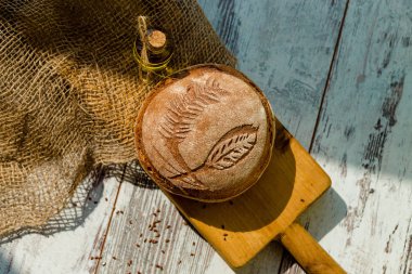 Rustik yuvarlak ekmek