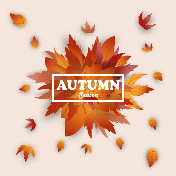 Illustration Vectorielle Fond Automne Avec Feuilles Automne Tombantes Pse10 — Image vectorielle