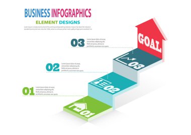 Sunum, Satış tahmini, Web tasarımı, Geliştirme, Adım Adım adımlarla Infographics iş şablonu