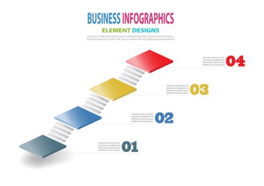 Infographics iş şablonu Sunum için 3d merdiven, Satış tahmini, Web tasarımı, Geliştirme, Adım Adım, Büyüme. Vektör,Ep10.