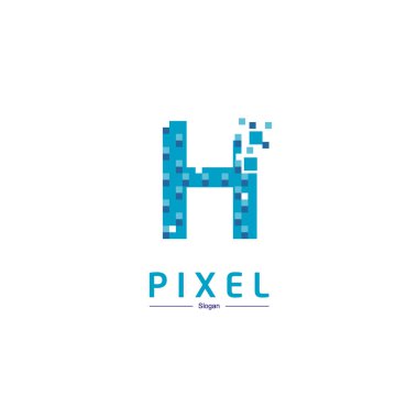 Vektör piksel H Logo