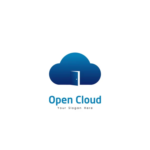 Open Cloud Logotipo Hospedagem Dados —  Vetores de Stock