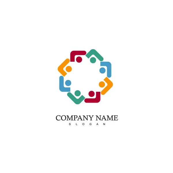 Logotipo Gente Trabajo Equipo Diseño Iconos Sociales — Archivo Imágenes Vectoriales