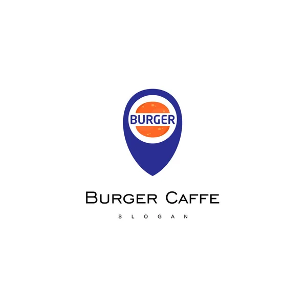Burger Logo Fast Food Simgesi Tasarım — Stok Vektör