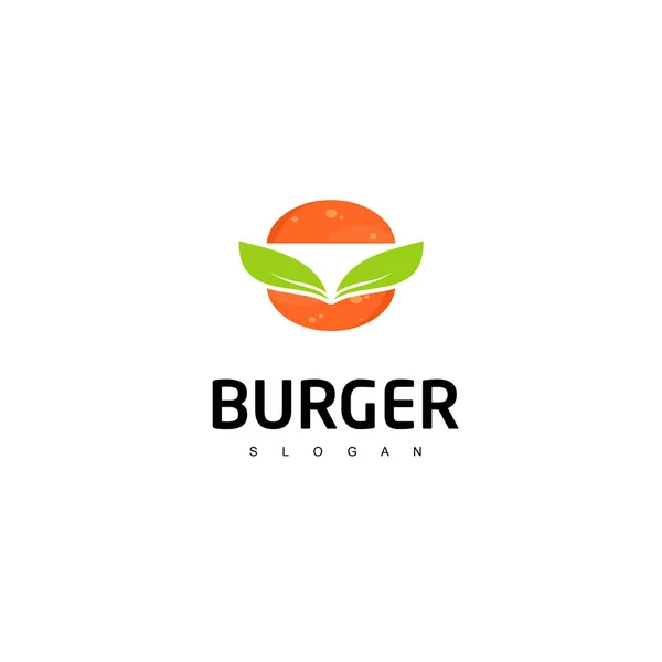 Burger Logo Fast Food Simgesi Tasarım — Stok Vektör