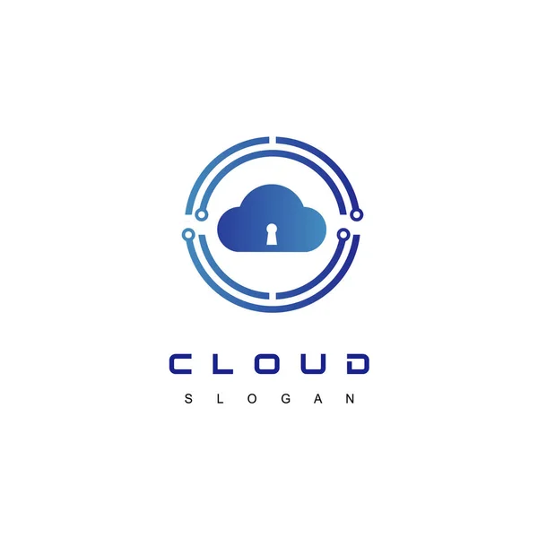 Cloud Secure Logo Design Vector — Stock Vector