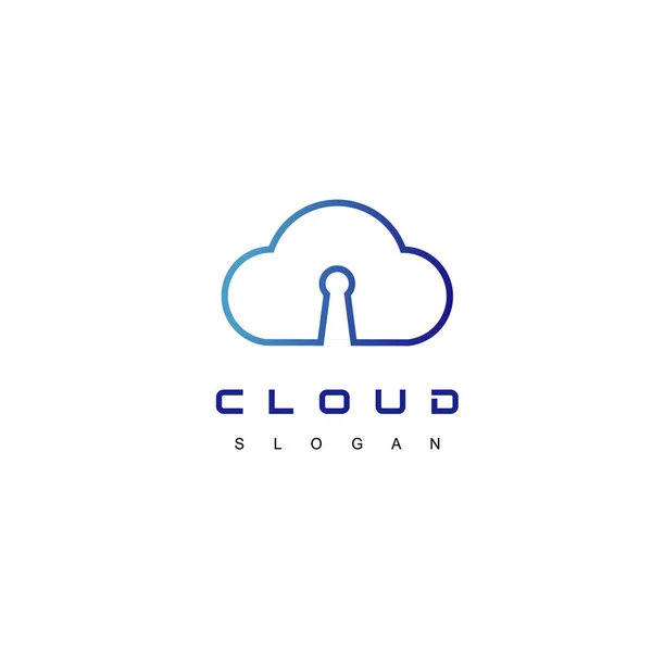 Cloud Secure Logo Design Vecteur — Image vectorielle