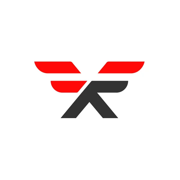 Bokstaven Med Wing Logotyp — Stock vektor