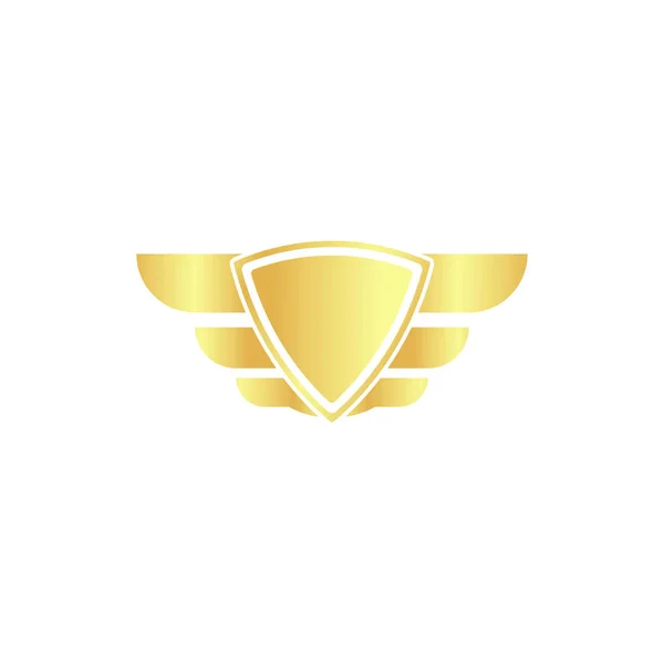 Asas Escudo Logo Seguro — Vetor de Stock