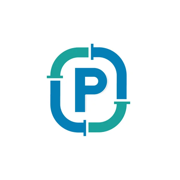 Carta Projeto Logotipo Tubulação Para Empresa Encanamento — Vetor de Stock