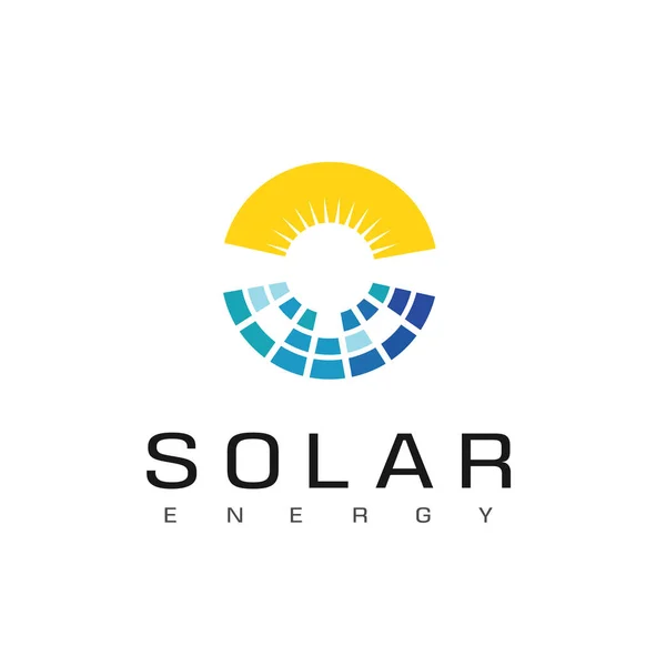 Güneş Enerjisi Logo Tasarımı Lham Verici — Stok Vektör