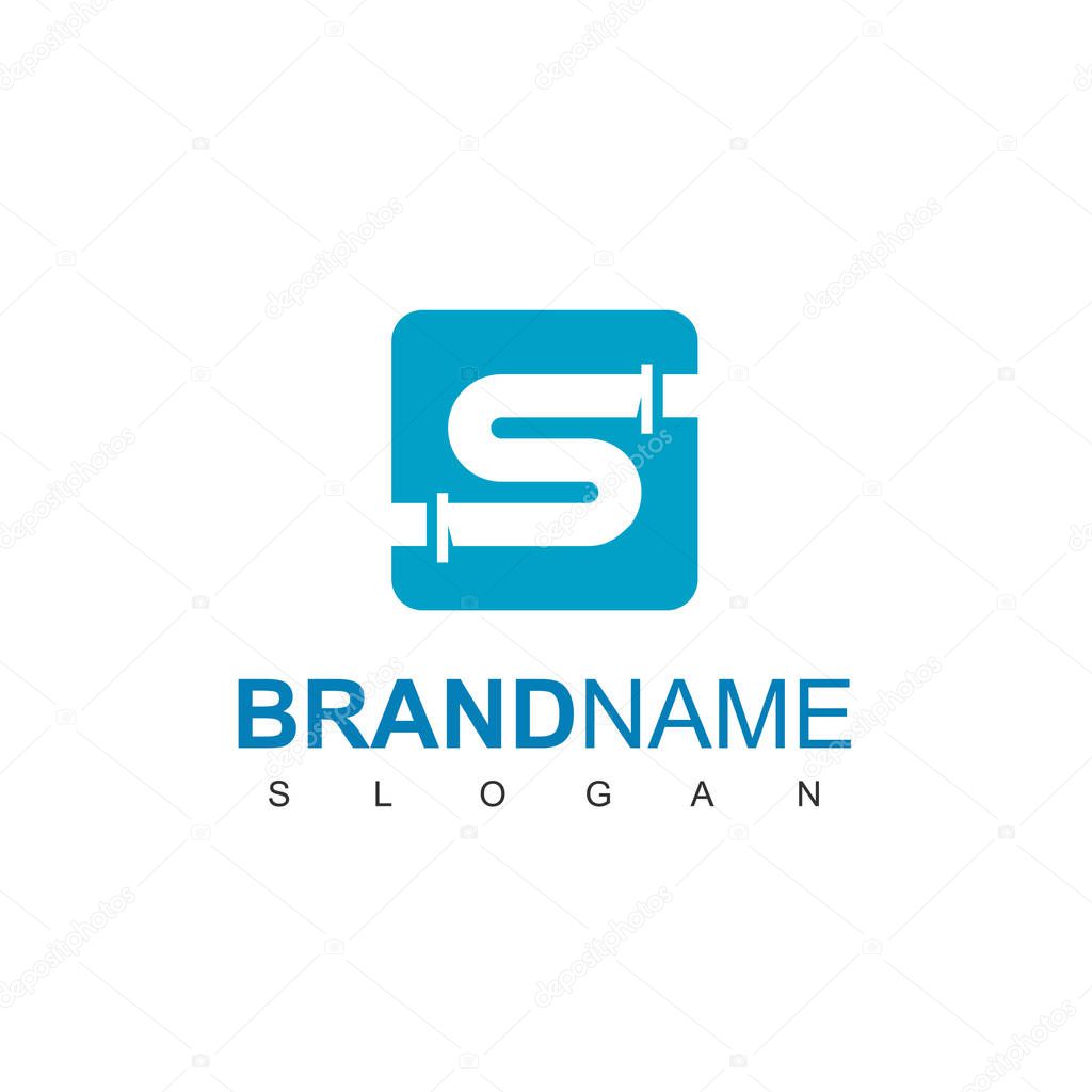 Letter S, Pipe Logo Design For Plumbing Company