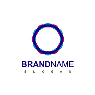 Çember renkli logo tasarım vektörü