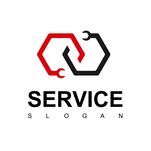 Logo Service Abstrait Avec Symbole Clé — Image vectorielle