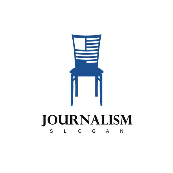 Logo Periodismo Con Contenido Periodístico Silla Symbol — Vector de stock