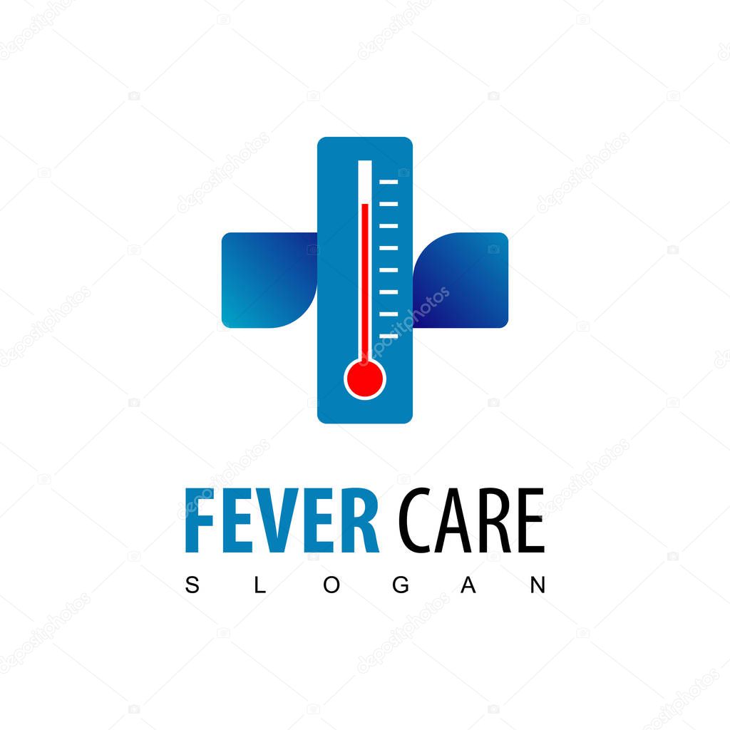 fever and medical logo design vector template