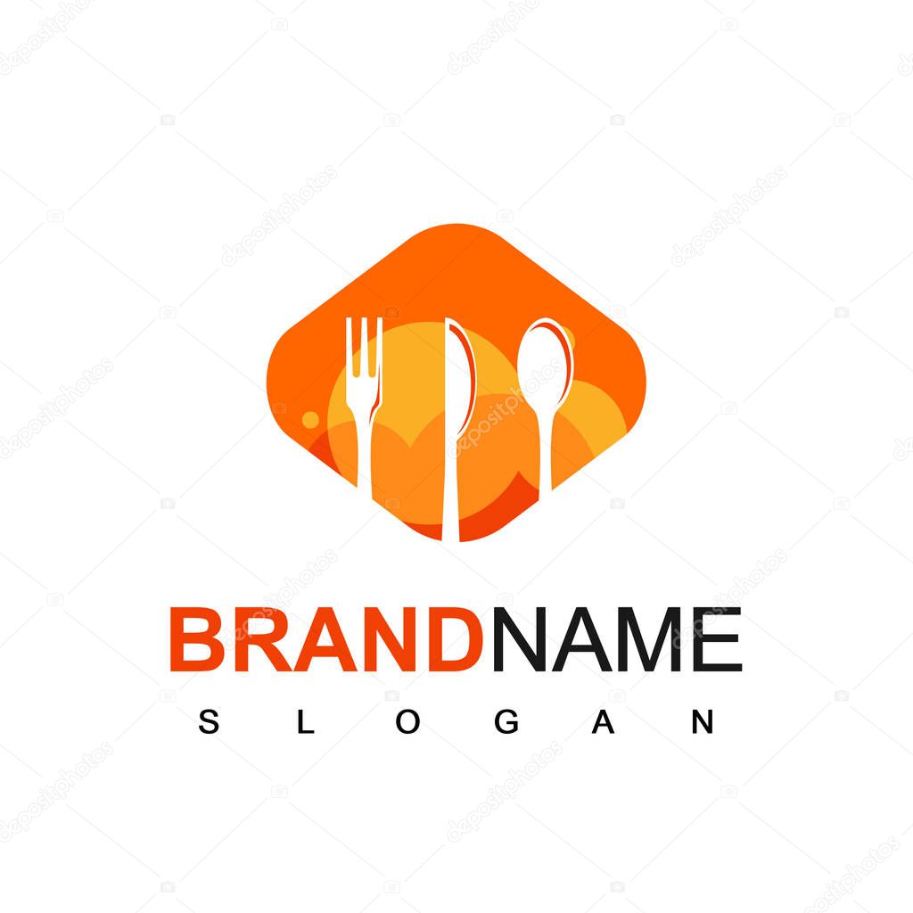 spoon fork vector logo design template