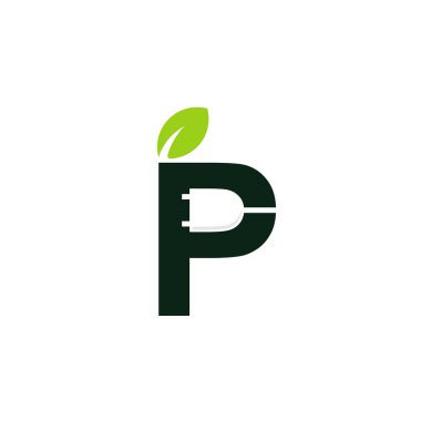 p yaprağı logo tasarım vektör şablonu kavramı