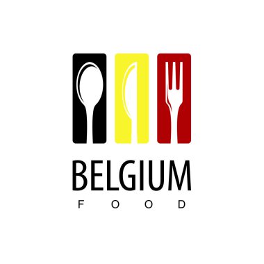 vektör logosu, çatal, kaşık ve bıçak, yemek metniyle