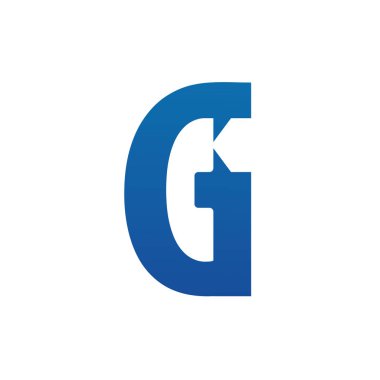 Soyut mavi logo şablon vektörü ile ilk harf g.