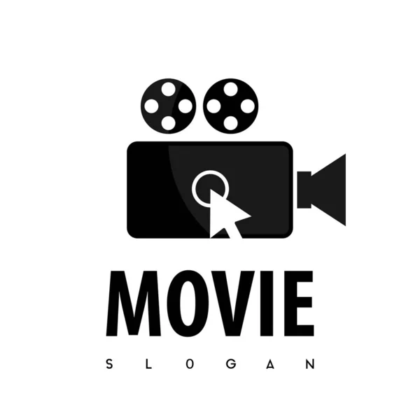 Kliknij Przycisk Film Logo Vector — Wektor stockowy