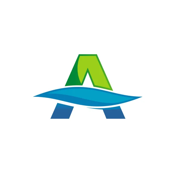 Letra Logotipo Agua Limpia — Vector de stock