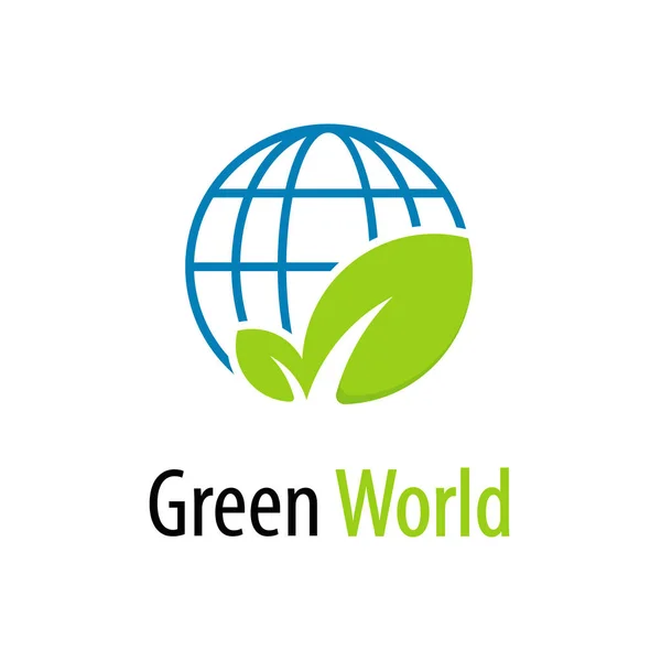 Green World Logo Design Inspiration — Stock vektor