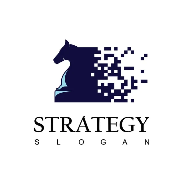 Satranç Atı Sembollü Hızlı Strateji Şirketi Logosu — Stok Vektör