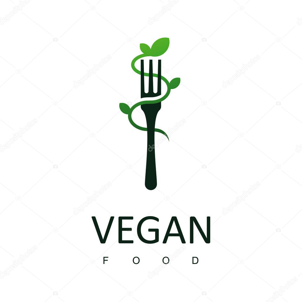 Vegan Food Logo, Healthy Food Symbol