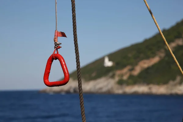 Viagem Marítima Entre Ilhas Grécia Ferry Skiathos Para Skopelos Detalhes — Fotografia de Stock