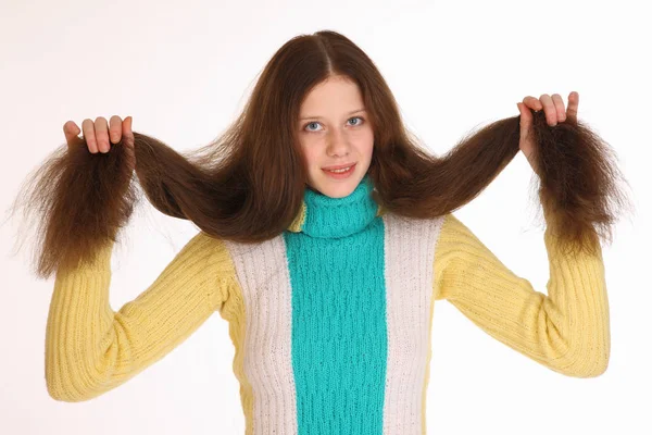 Schöne Junge Mädchen Mit Herrlichen Haaren — Stockfoto